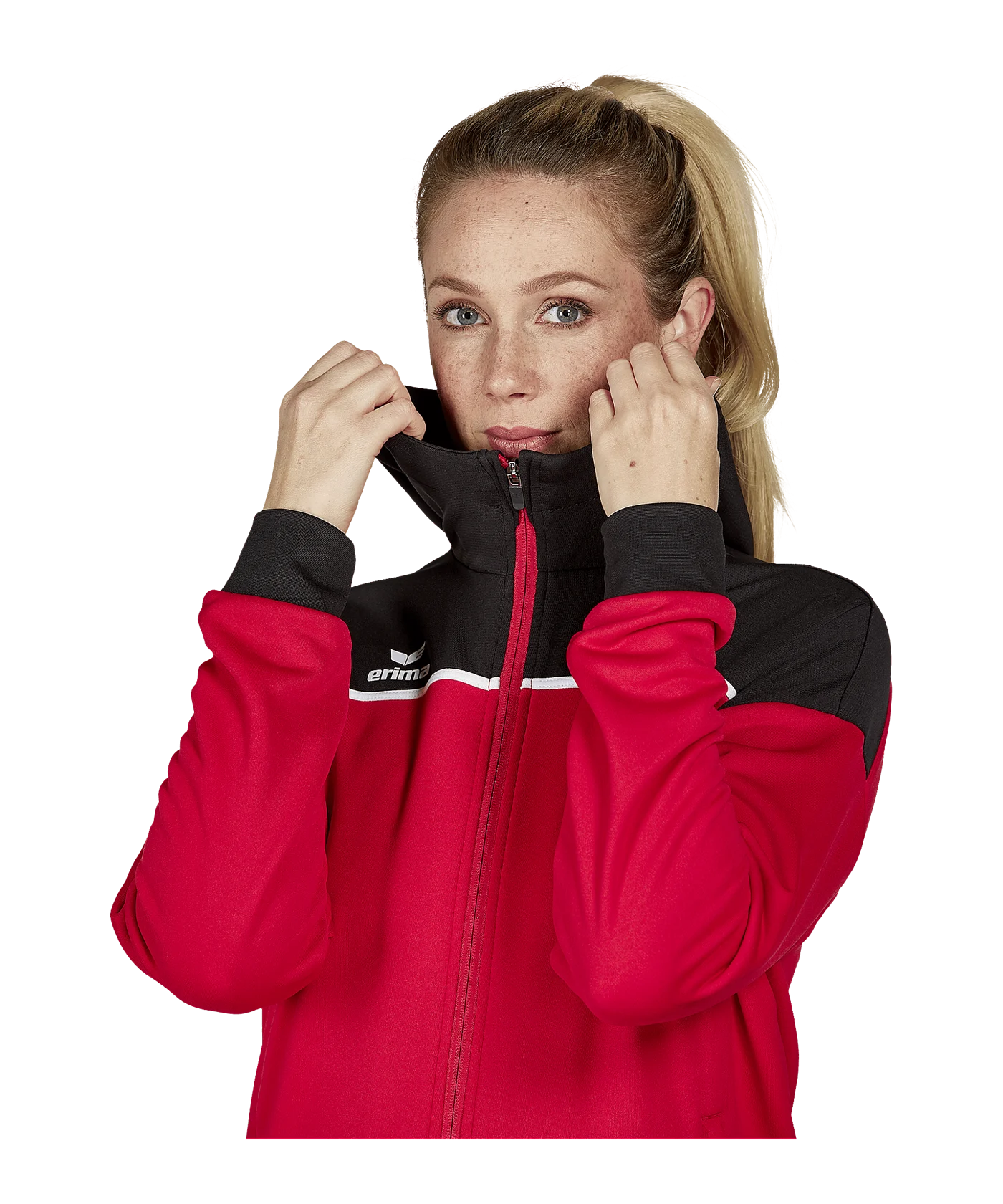 Erima Change by Kapuzenjacke Damen Rot Schwarz
