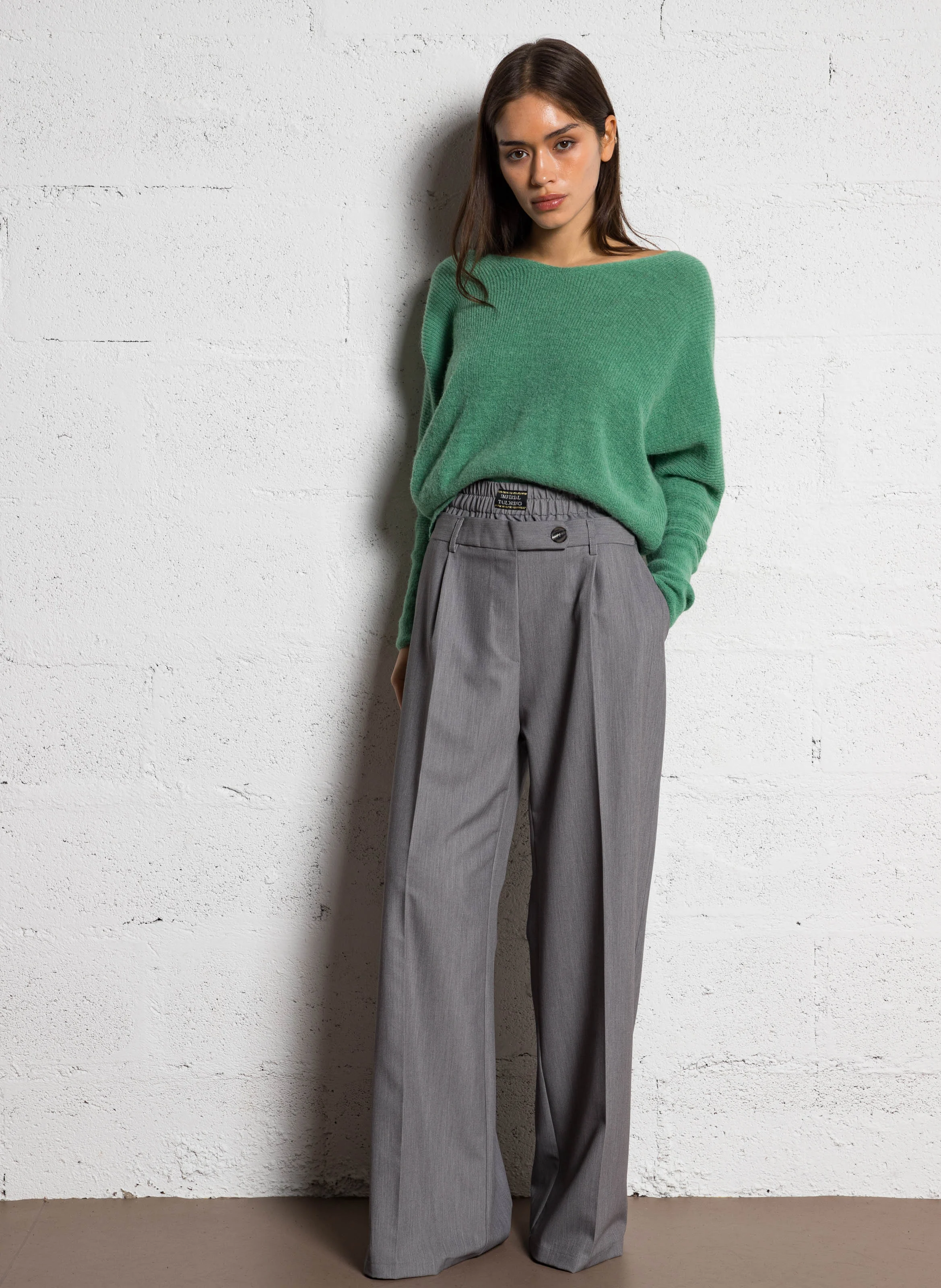 Pantalon palazzo | Gris