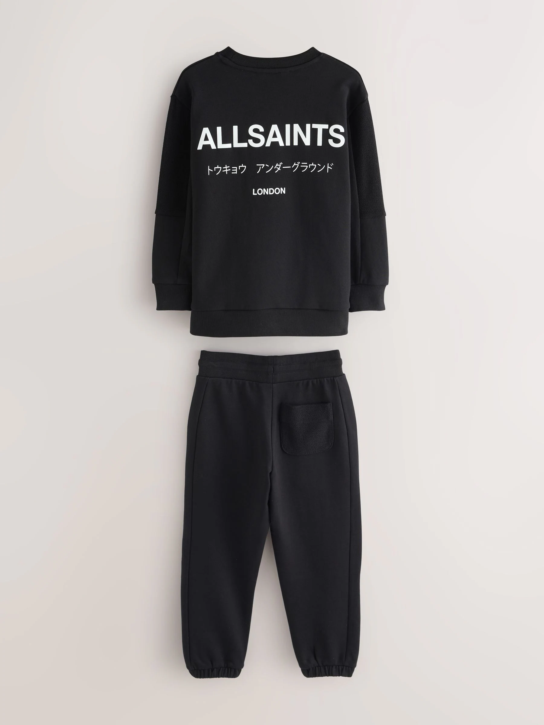 Zwart - smALLSAINTS Underground Oversized Textured Panel Sweatshirt and Joggers Set