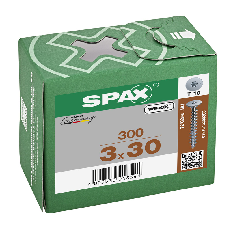 Spax achterwandschroeven platkop 3x30mm TX10 VD