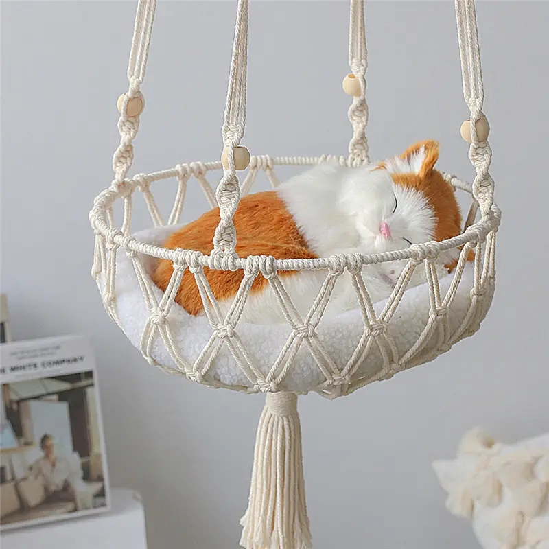 (120x40cm) Boho Katzen Hängematte Markamee Schaukel Hygge Lifestyle Haustier Liege