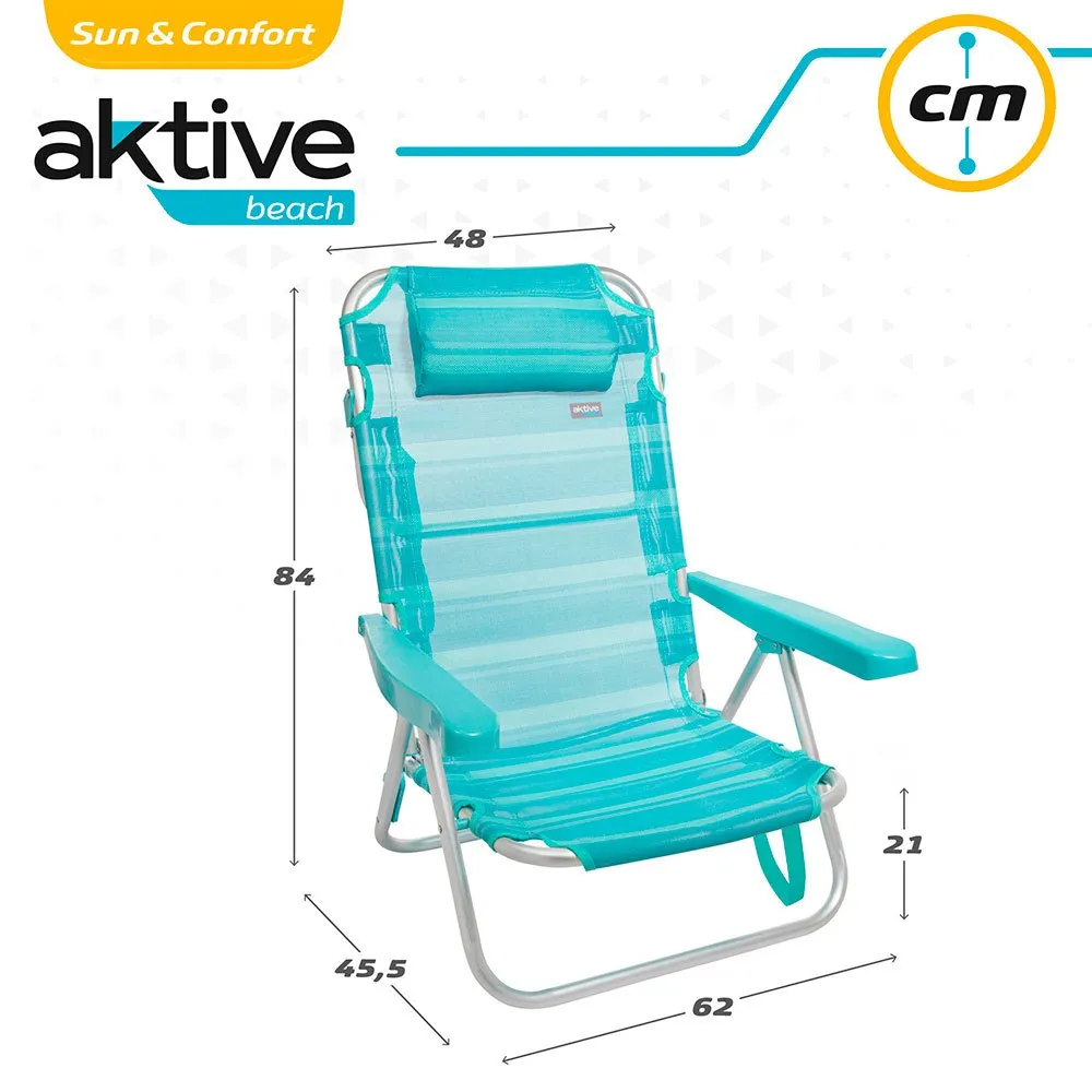 Aktive Aluminium Mehrfach verstellbarer Klappstuhl 62x48x83 cm