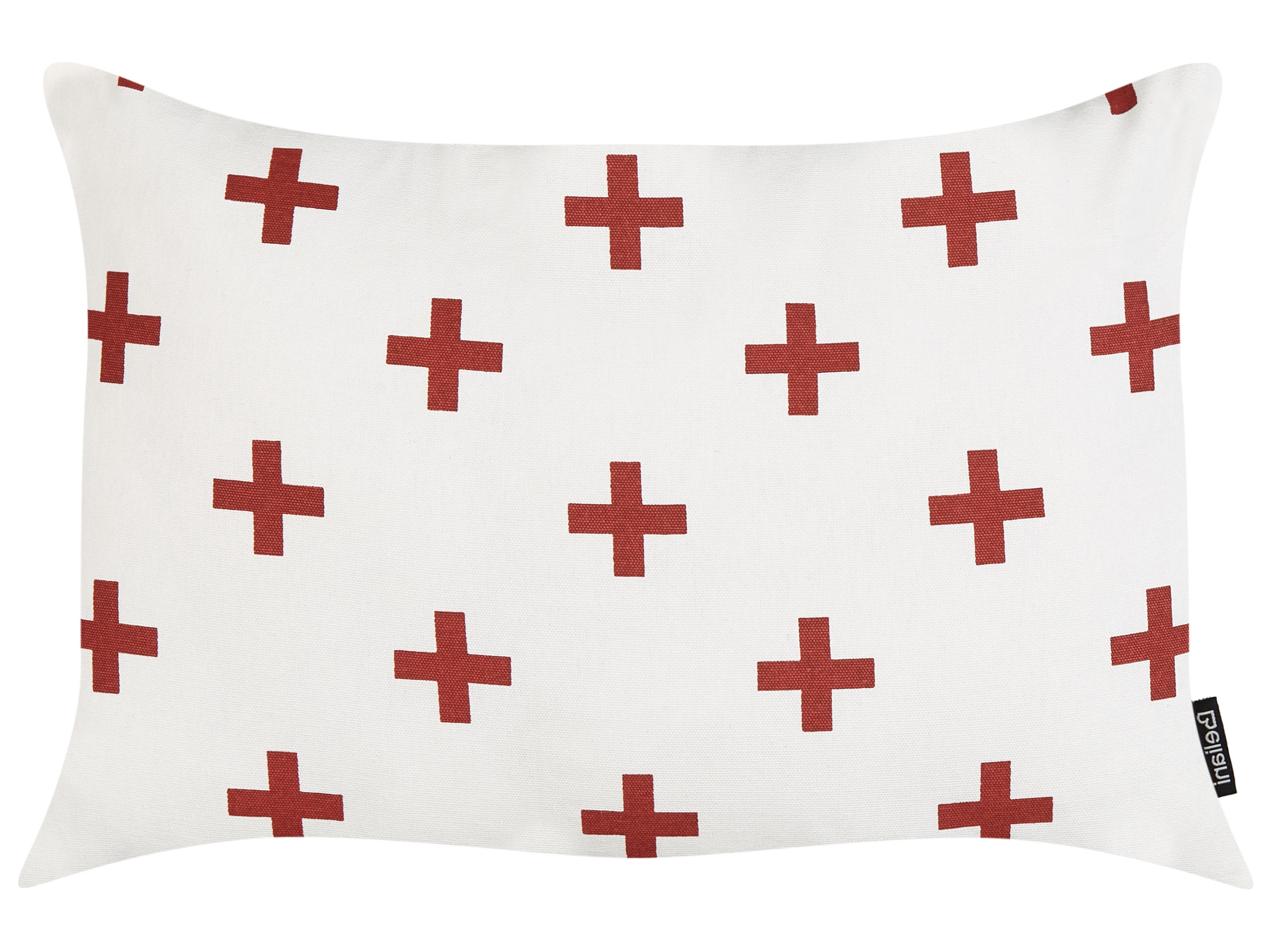 Set van 2 sierkussens VELLEIA Katoen 50 x 35 cm Wit geometrisch patroon