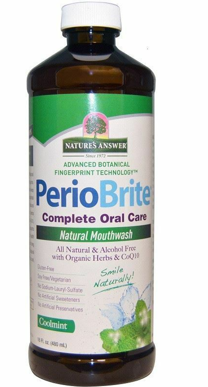 natures answer PerioBrite Natuurlijk Mondwater 25 Kruiden En Q10 480ml