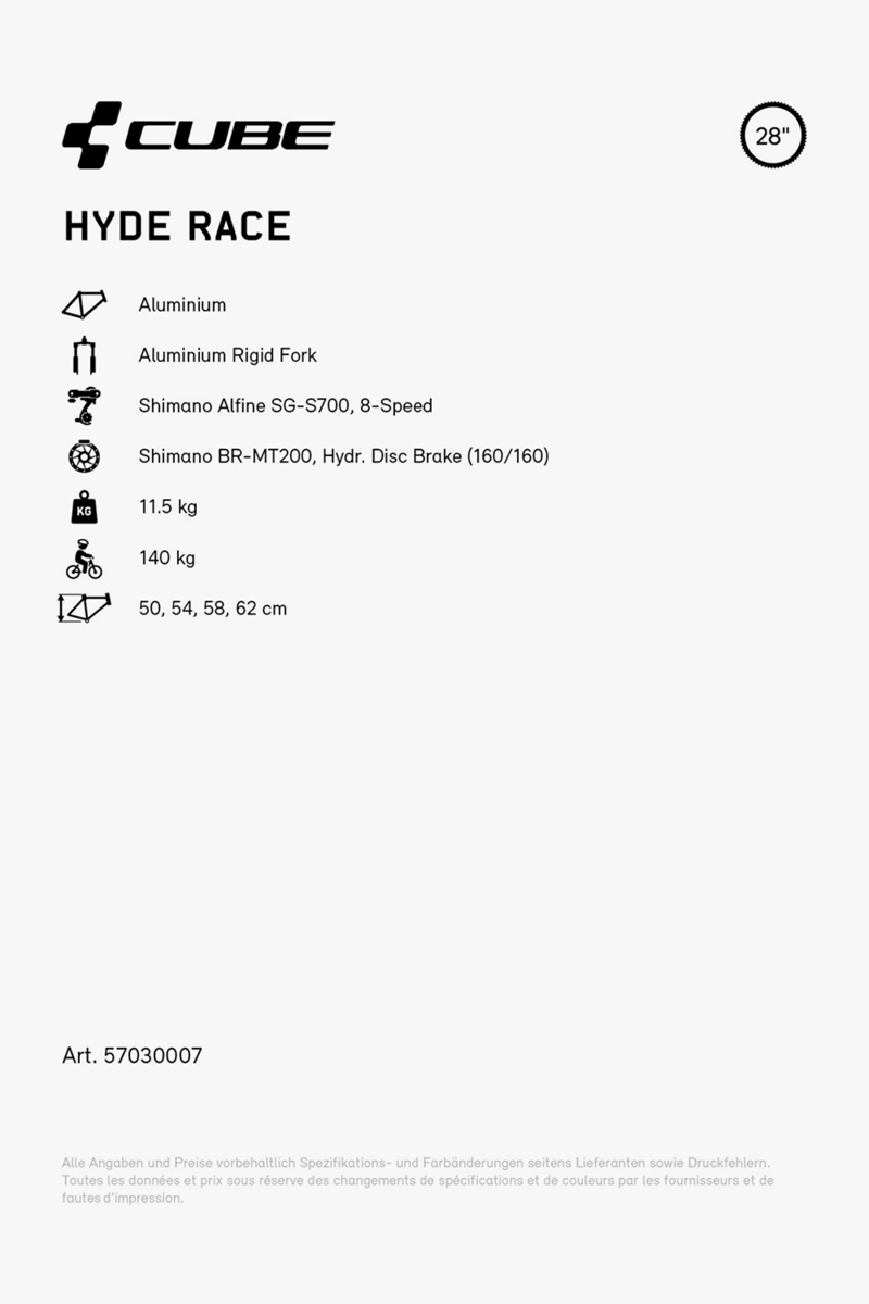 CUBE Hyde Race 28 Herren Citybike 2024