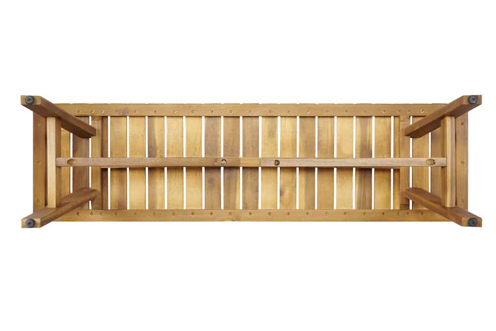 Outdoor Sitzbank BALI 110cm natur honey Akazienholz wetterfest Balkonbank
