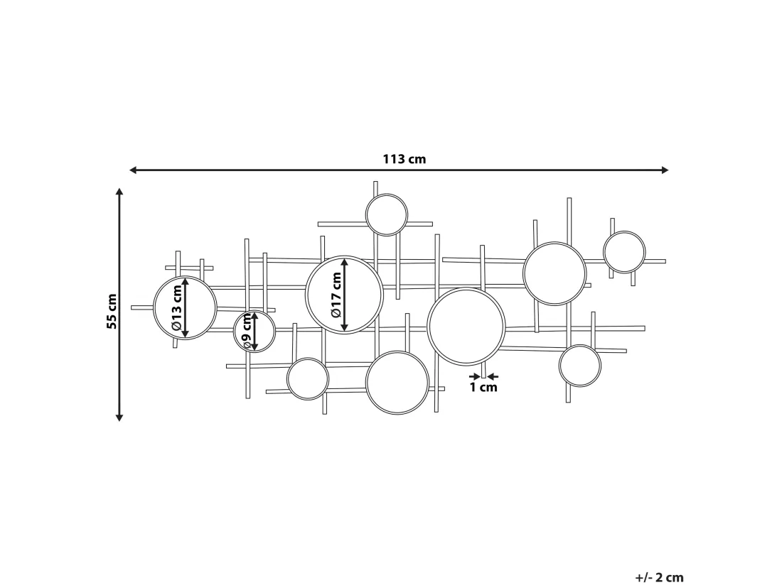 Miroir IBOS 113 cm 55 cm Métal Noir