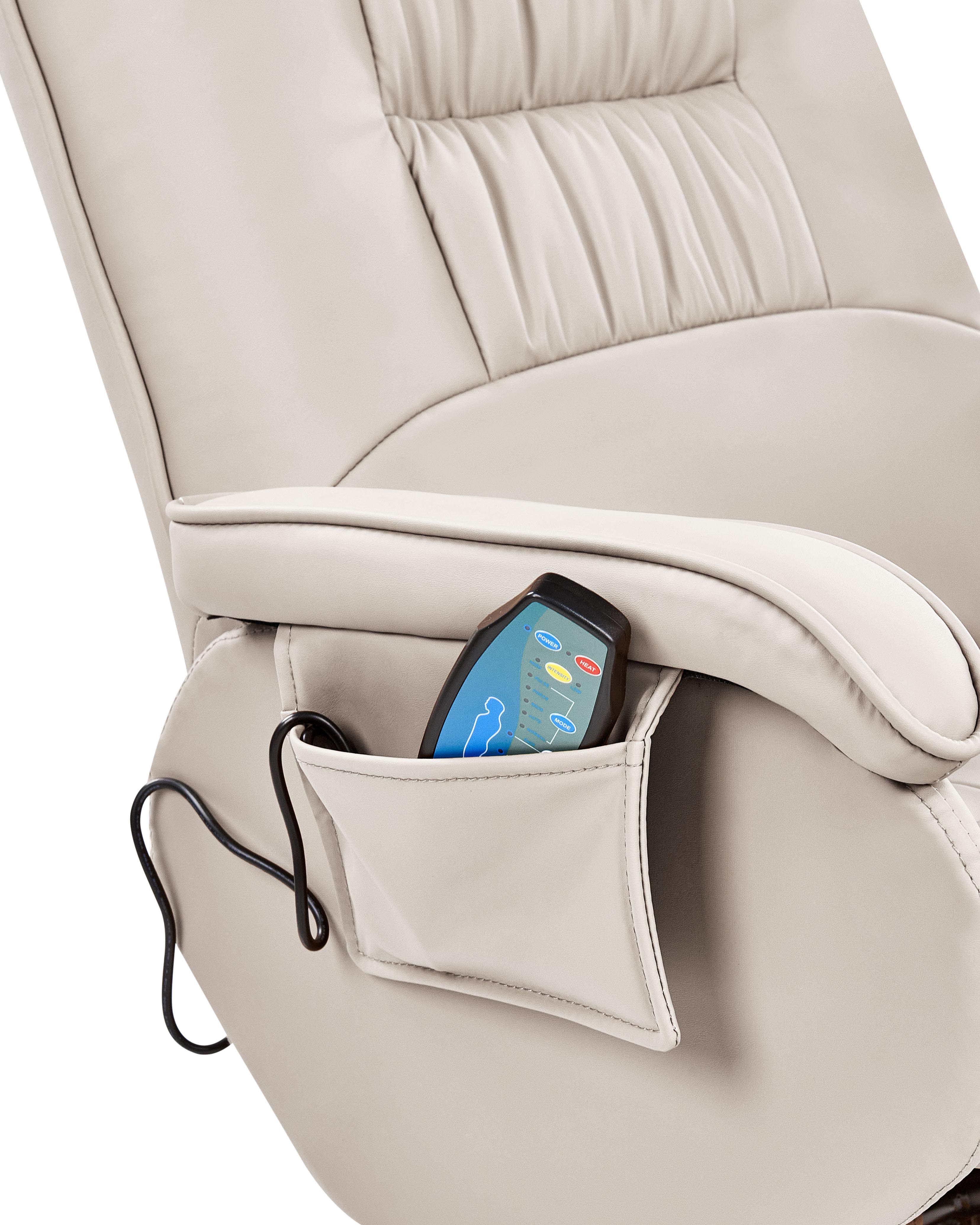 Massagestoel RELAXPRO met voetenbank Kunstleer Lichtbeige