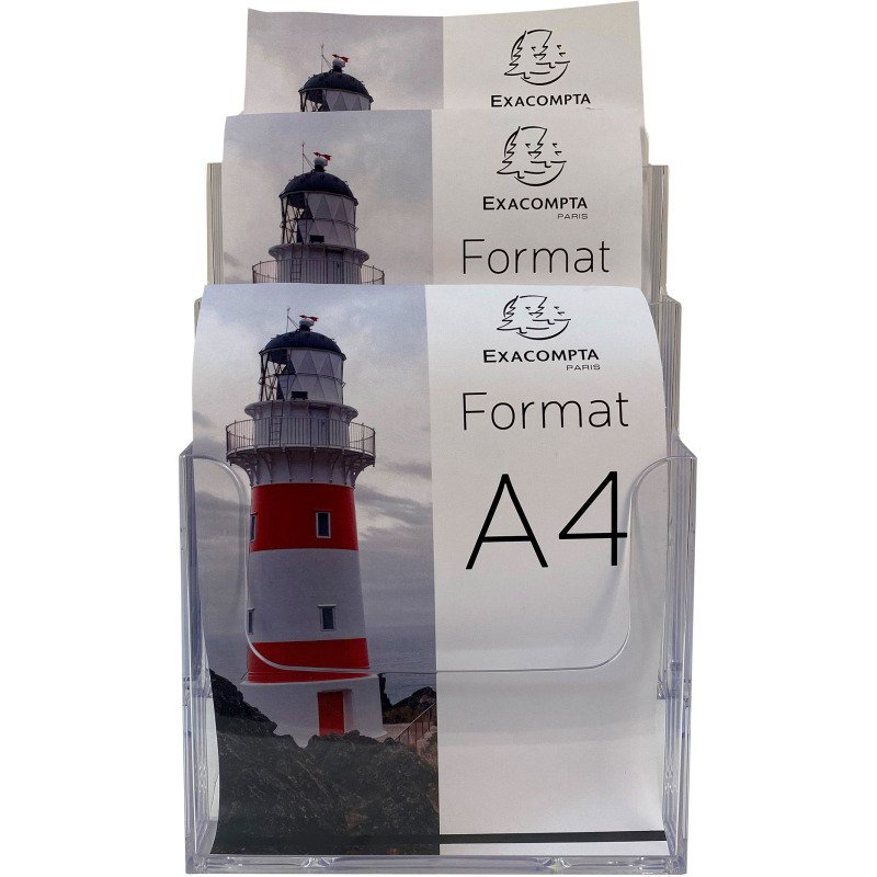 Présentoir distributeur de table 3 cases A4 Exacompta