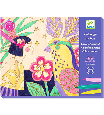 Djeco Kreatives Spielset - Malen auf Holz - Sweet Mädchen