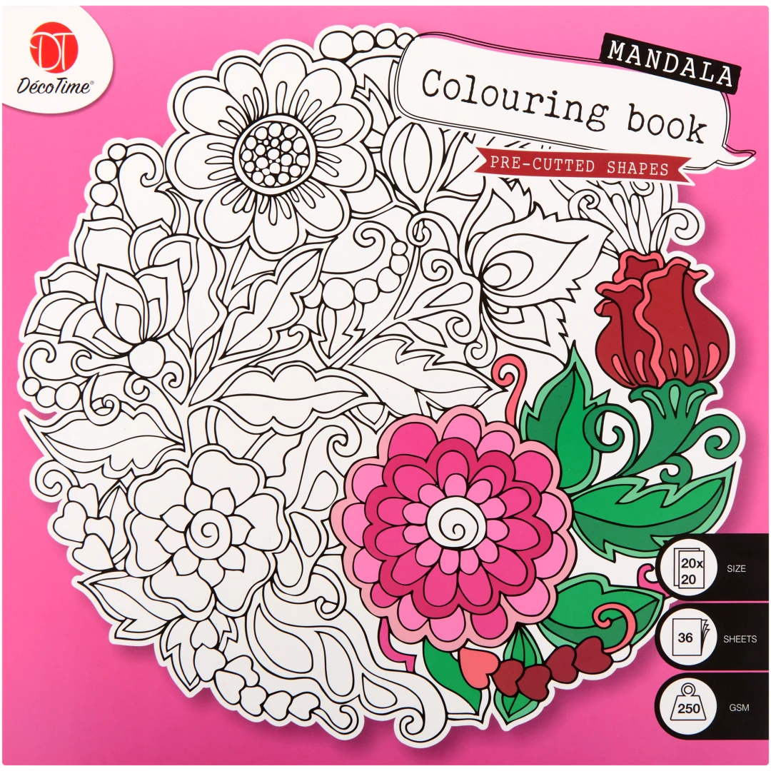 DécoTime mandala kleurboek 36 vel | 20 x 20 cm | diverse varianten