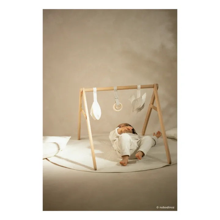 Nobodinoz Arche d'éveil en bois et ses jouets - Lin français | Beige