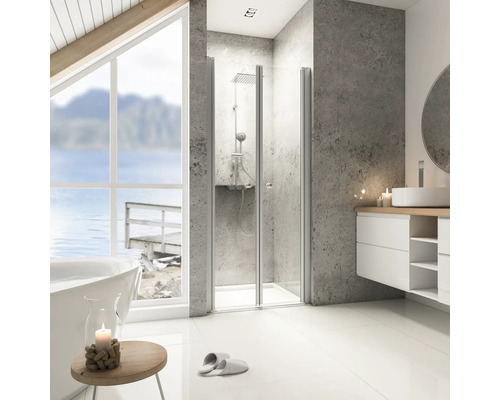 Draaideur in nis, Schulte Garant, breedte 80 cm, helder glas, aluminium profiel
