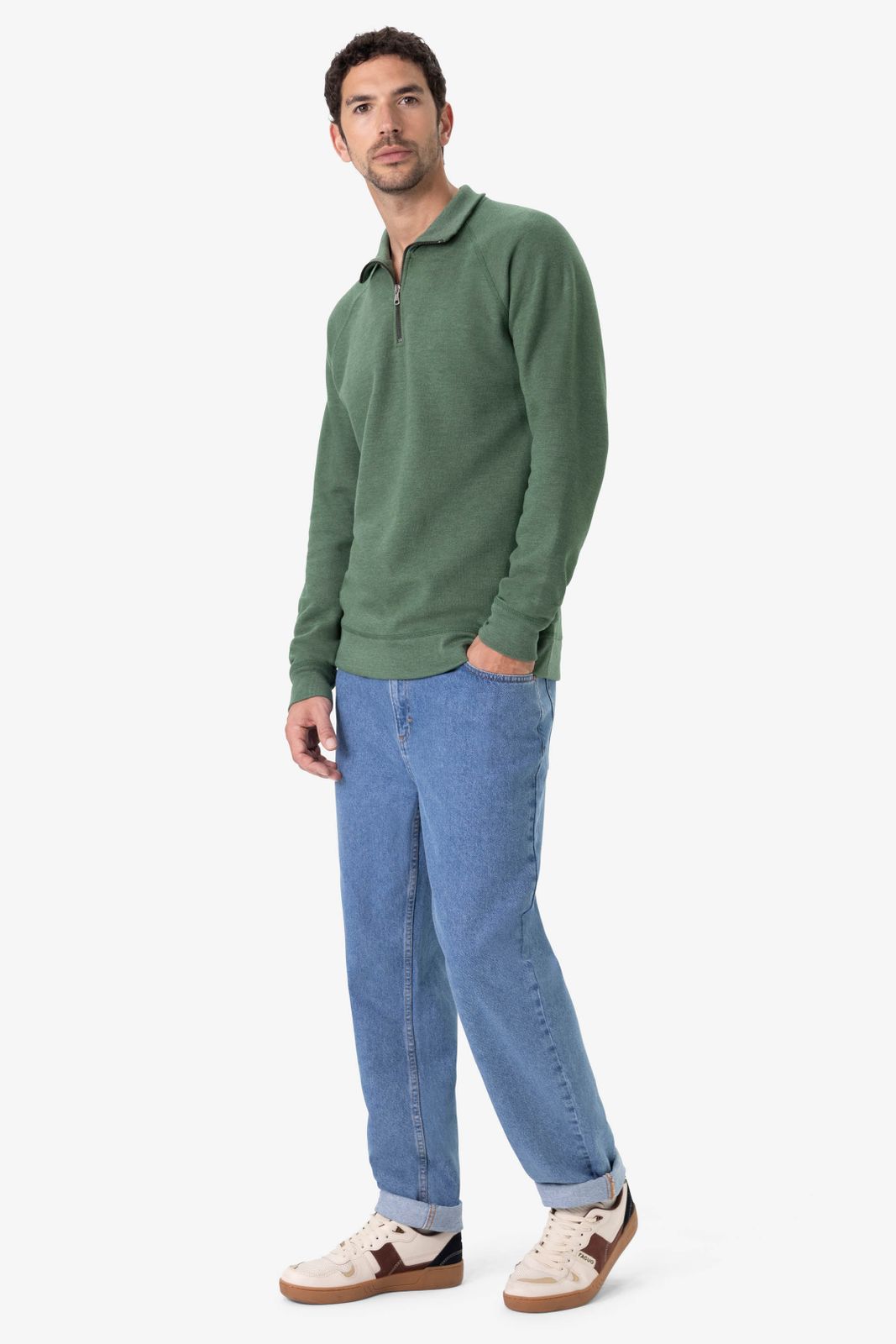 Groene sweater met rits