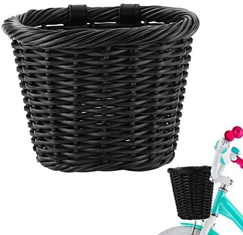 Rieten Fietsmand - Naturel - Fietsmand Achterop - Kinderfietsmand met Slingers Set en Fietsbel