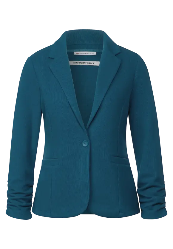 Basic Blazer mit Raffungen - bright turquoise