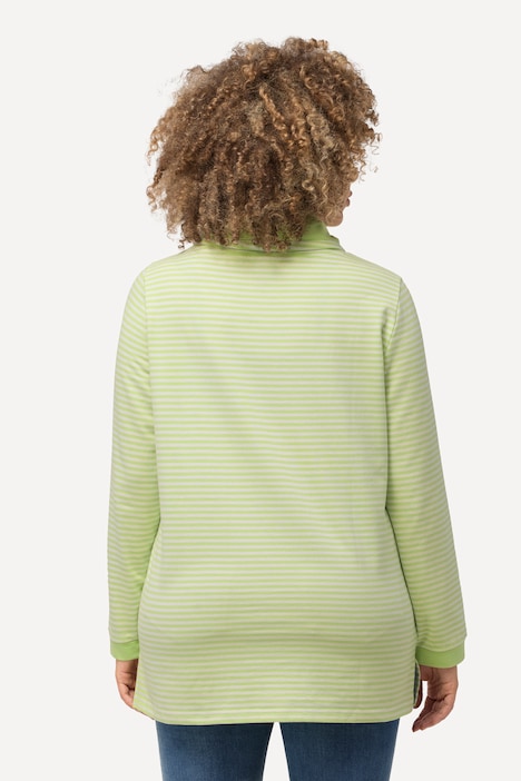 Sweatshirt, Ringel, Classic, Stehkragen, Langarm