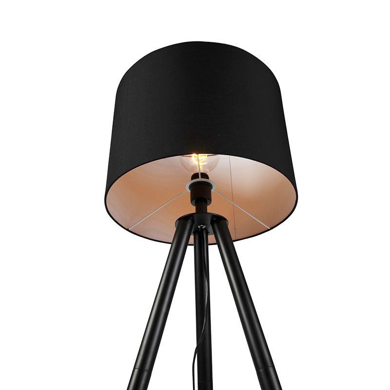 Set van tafel- en vloerlamp met kap zwart - Pip