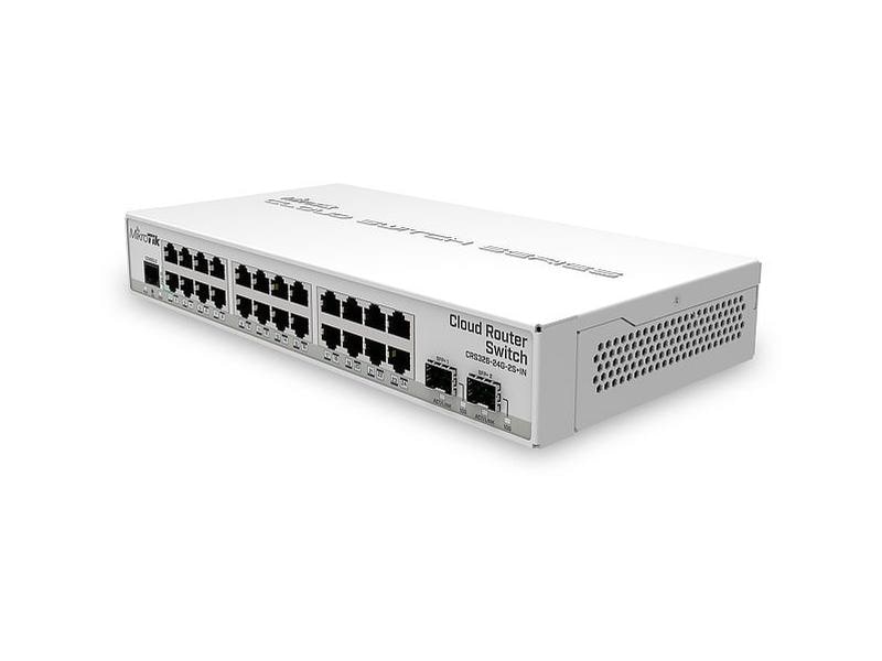 MikroTik Switch CRS326-24G-2S IN 26 Port 24 Gigabit Port mit 2 SFP  lüfterloser Desktop Switch