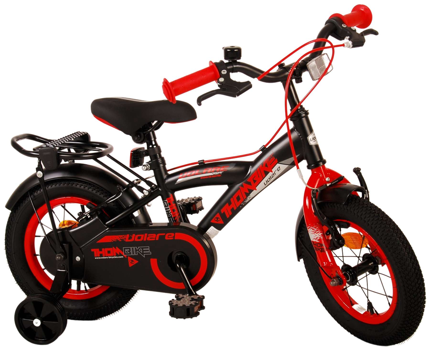TPFSports Thombike Kinderfahrrad - Jungen - 12 Zoll - Rücktritt + Handbremse - Schwarz/Gelb
