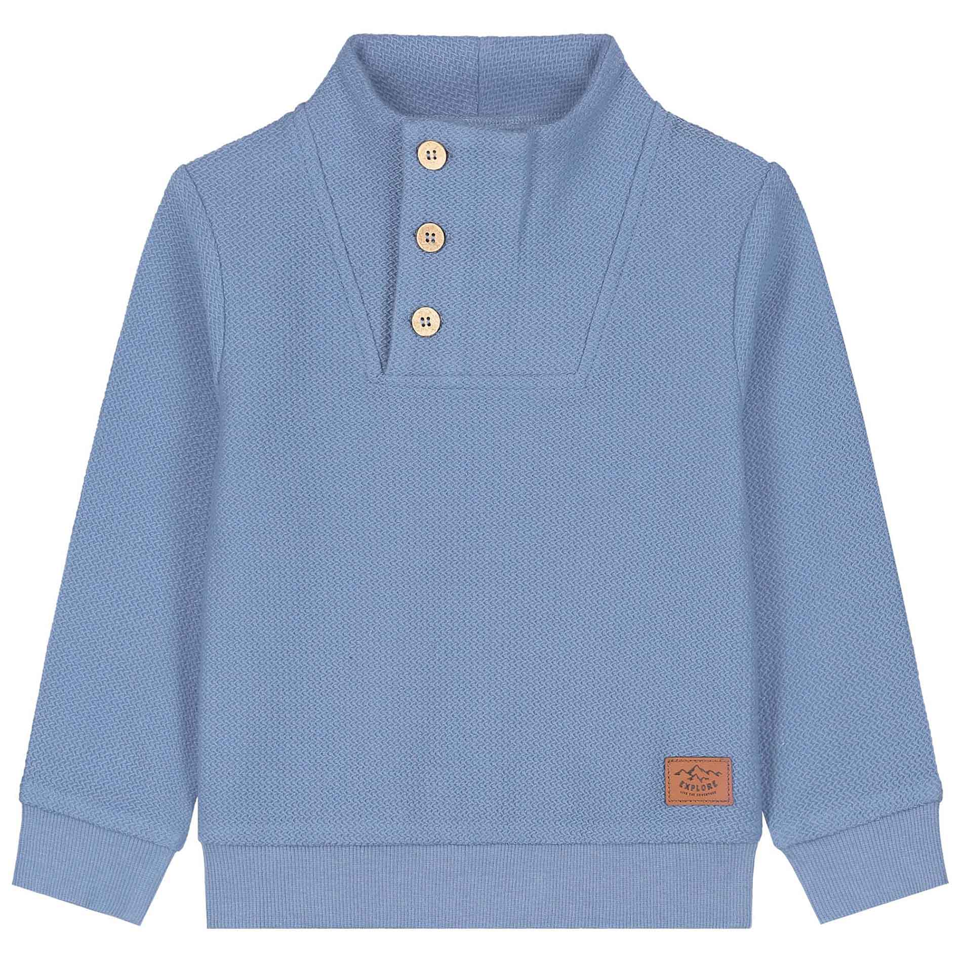 Prénatal peuter sweater lange mouwen effen blauw