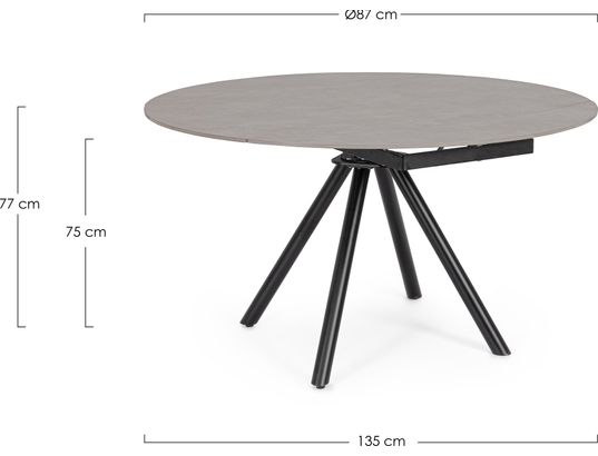 CONCEPT1 - Table Rauni gris 87/135 x 135 x h77 cm