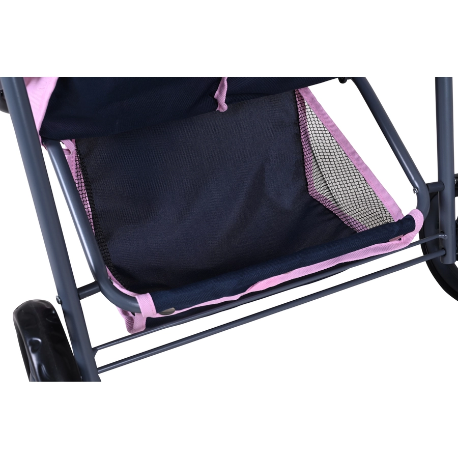 knorr toys® Zwillingspuppenwagen Duo - Navy pink bear blau