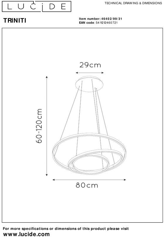 Lucide   Triniti Hanglamp