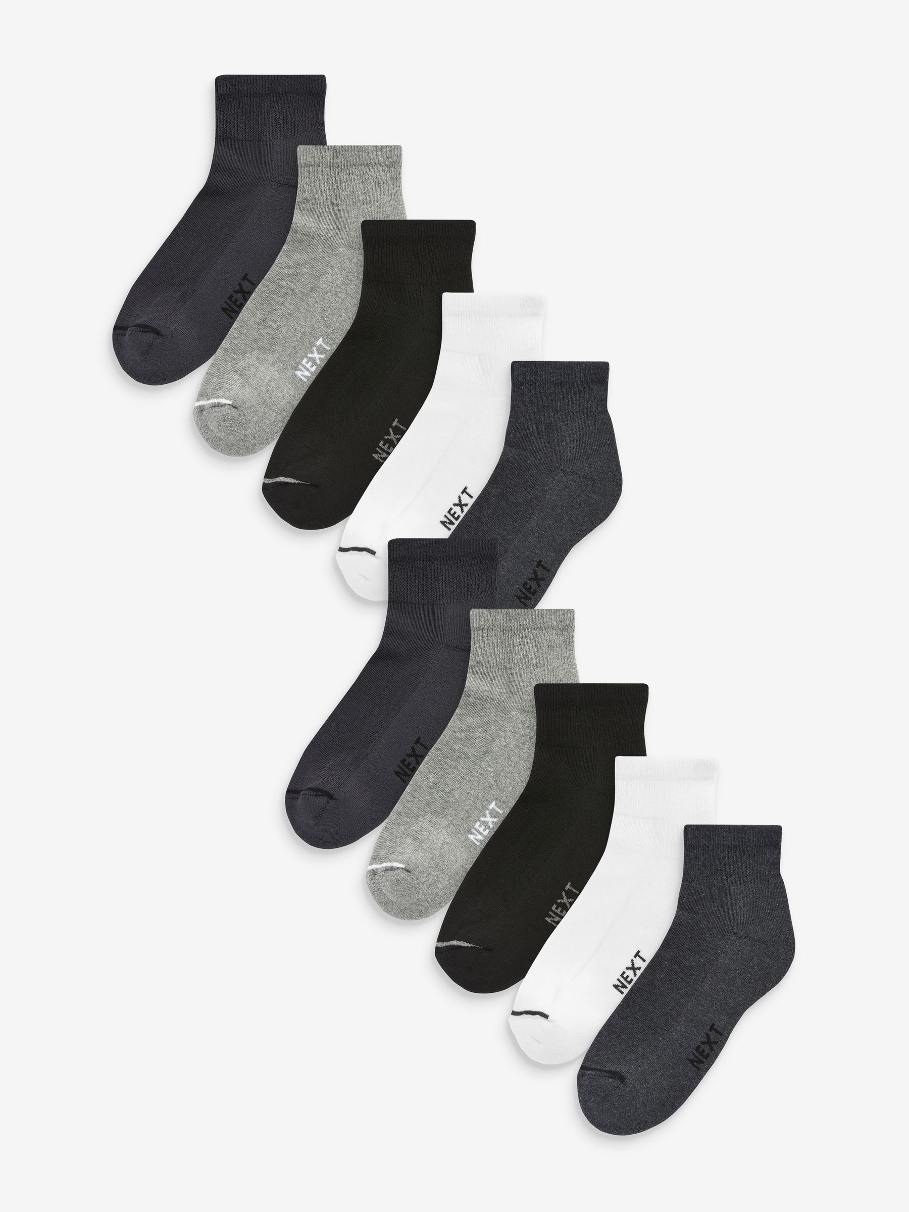 Multi - Verpakking van 10 - Halfhoge sneakersokken met demping