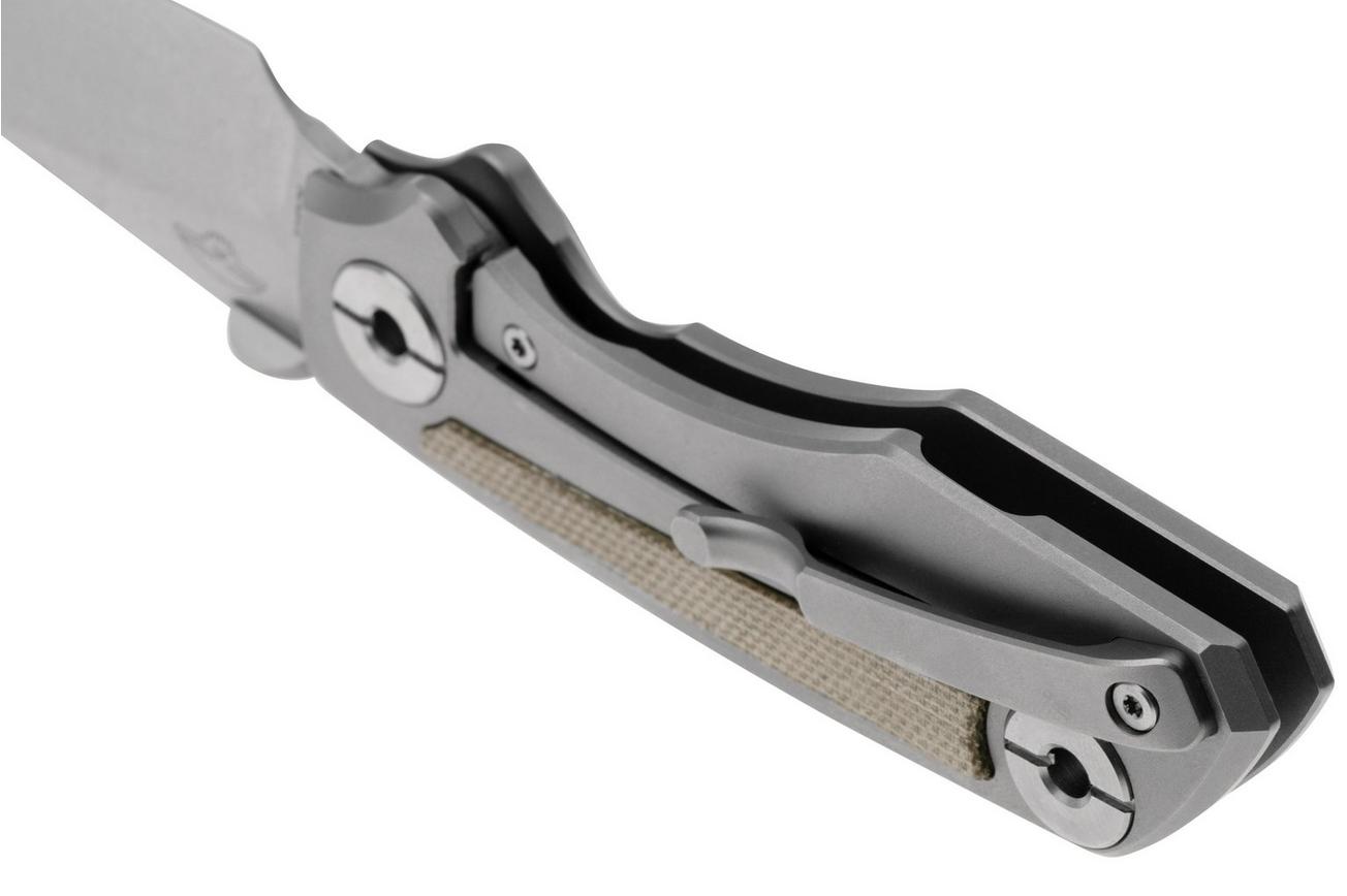 Real Steel Delta 2600, 7101G Stonewased S35VN, Titanium Green Micarta Inlay, zakmes