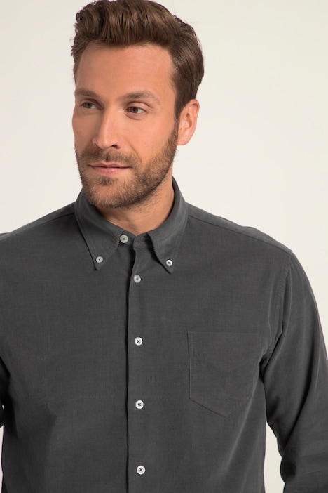 Cordhemd, Langarm, Buttondown Kragen, Modern Fit, bis 8 XL
