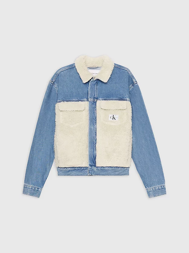 Jaqueta jeans sherpa unissex
