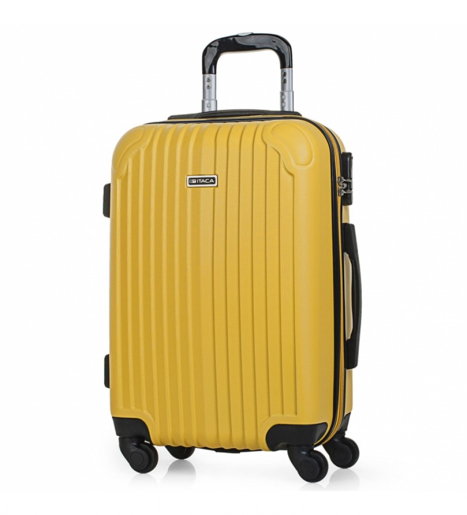 Mala de cabine rígida ITACA com 4 rodas T71550 Mostarda - 55x38x20cm -