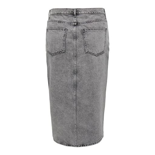 ONLY Gry Højtaljet Denimnederdel, Grey Denim Acid, L