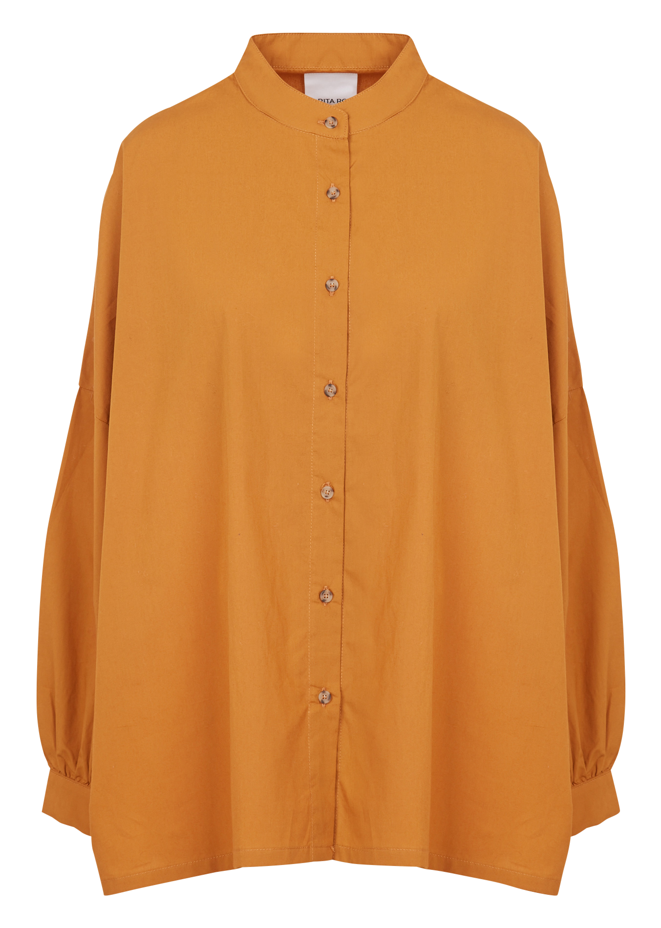 PEPA - Chemise oversize col mao en coton| Orange