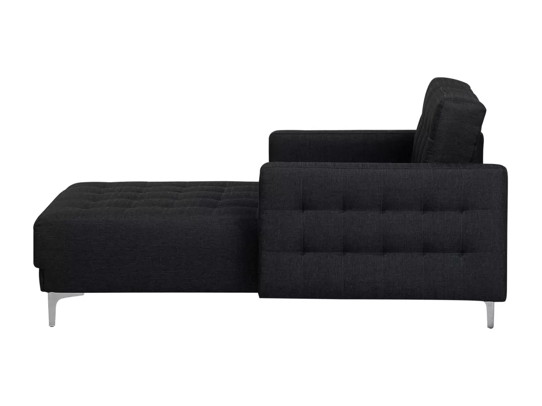 Chaise longue en tissu gris graphite ABERDEEN
