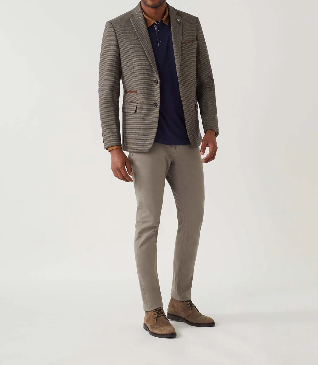 Veste motif pied de puce marron 
