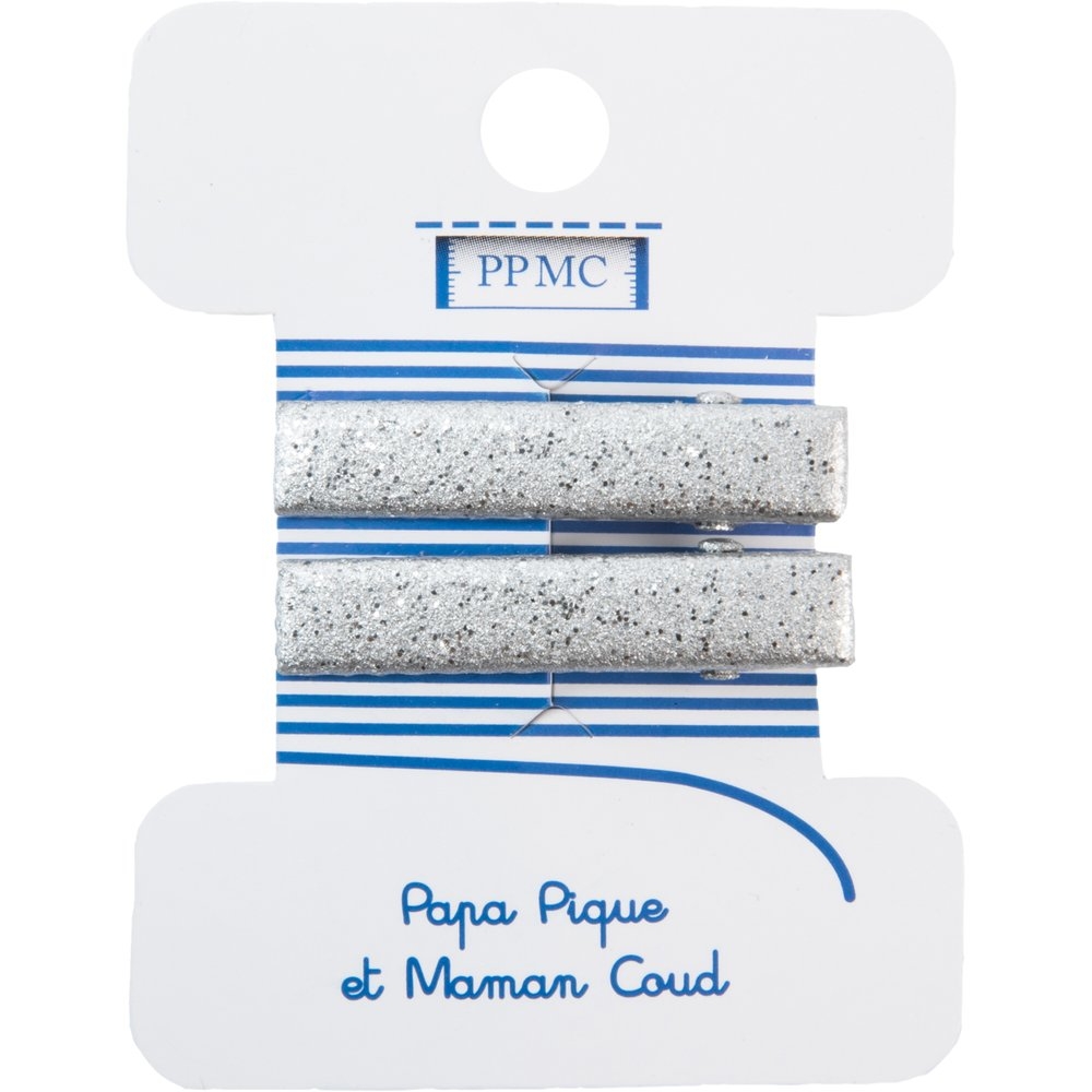 Petite Barrette Croco Argenté Cr046