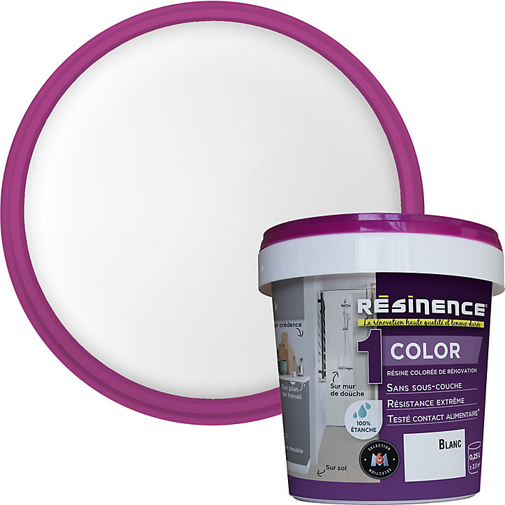 Résine multisupports Résinence Color blanc satin 250ml