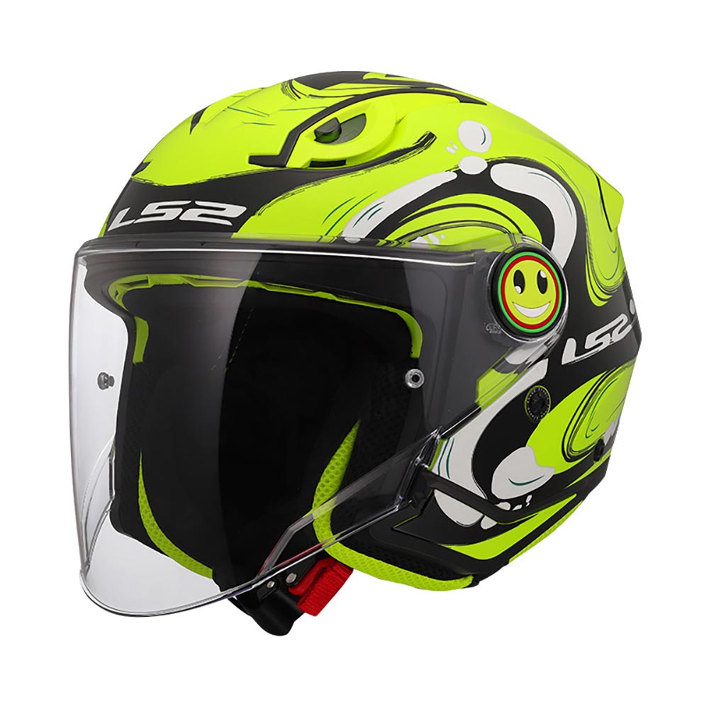 LS2 - Casque enfant OF622 Funny II Glup Jaune fluo / Noir / Blanc / Brillant