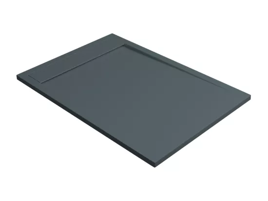 Receveur de Douche Extraplat MAGNUS Gris 80x80x3cm - Texture Ardoise 75% Minéral, Antidérapant, Antibactérien, LAVABERG