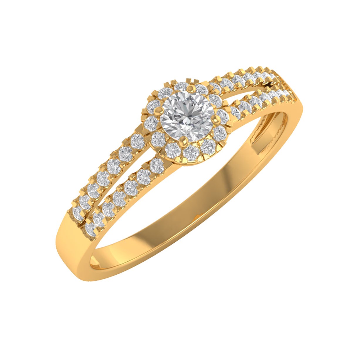Bague ADEN Or 750 Jaune Diamants 1.902grs
