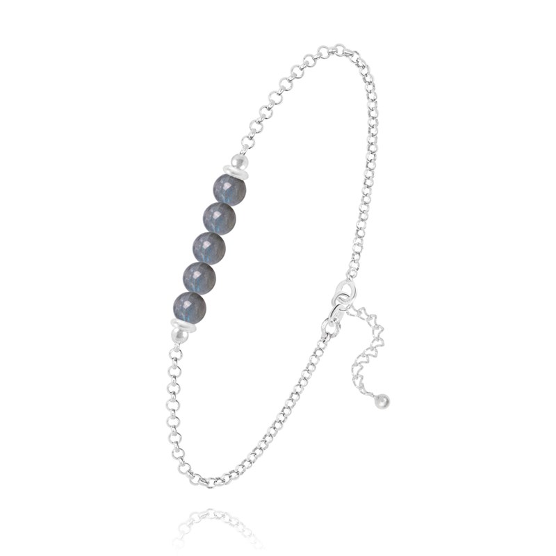 Bracelet en argent 925 et pierres naturelles Labradorite
