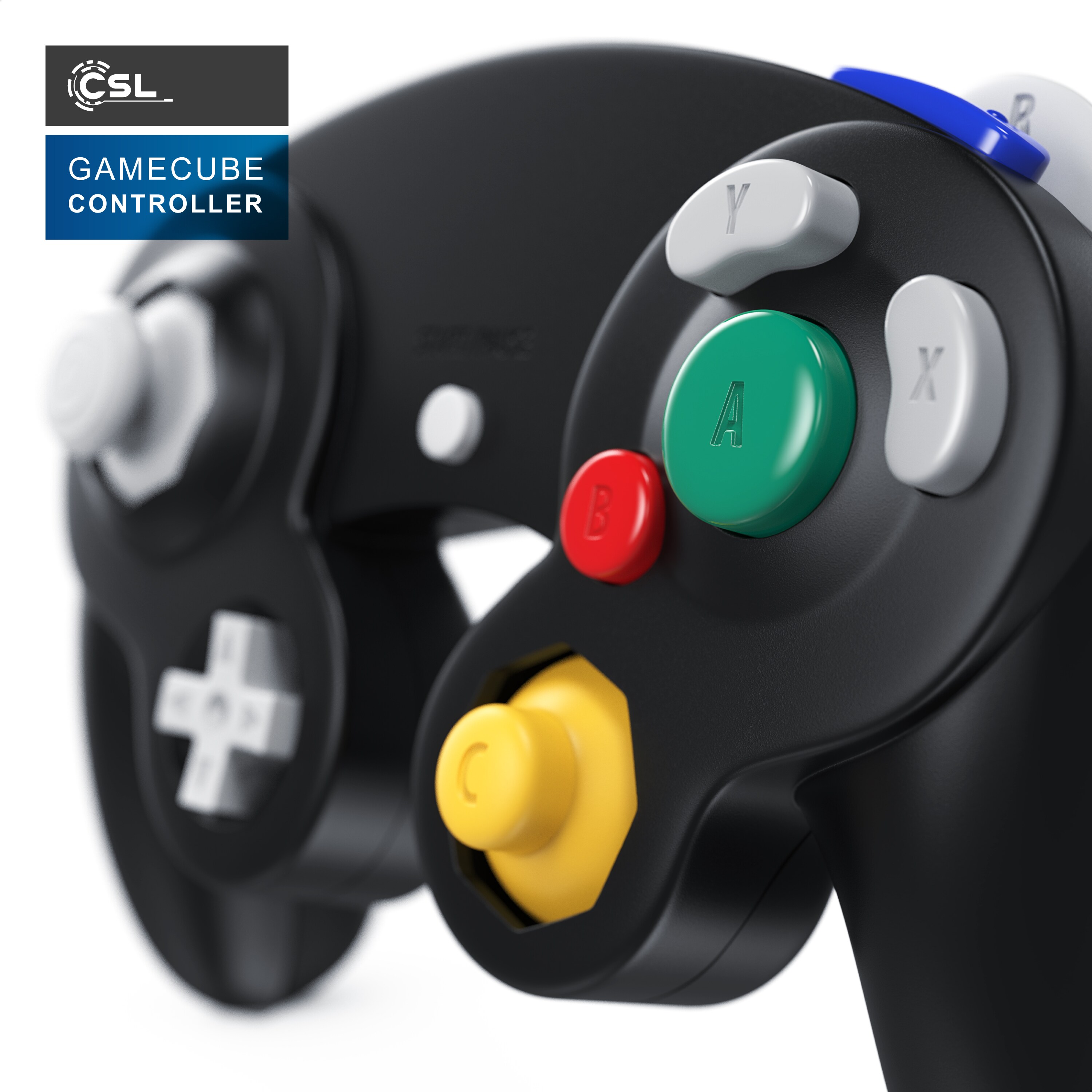 CSL 2x Nintendo-Controller, Gamepad für Nintendo GameCube / Wii Vibrationseffekte / ergonomisch
