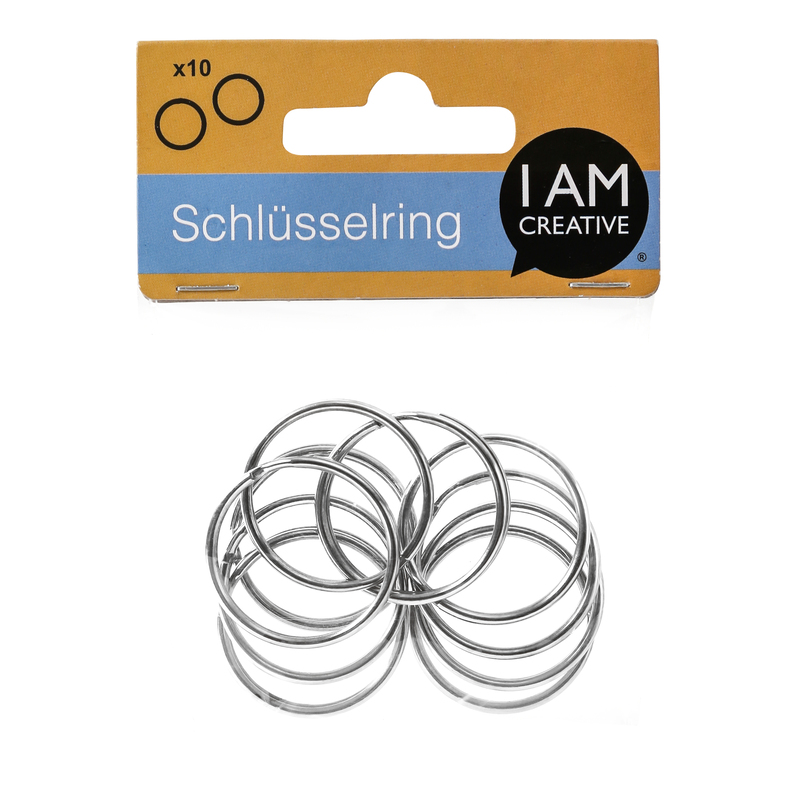 I AM CREATIVE Schlüsselringe, ø 27 mm, 10 Stück, silber