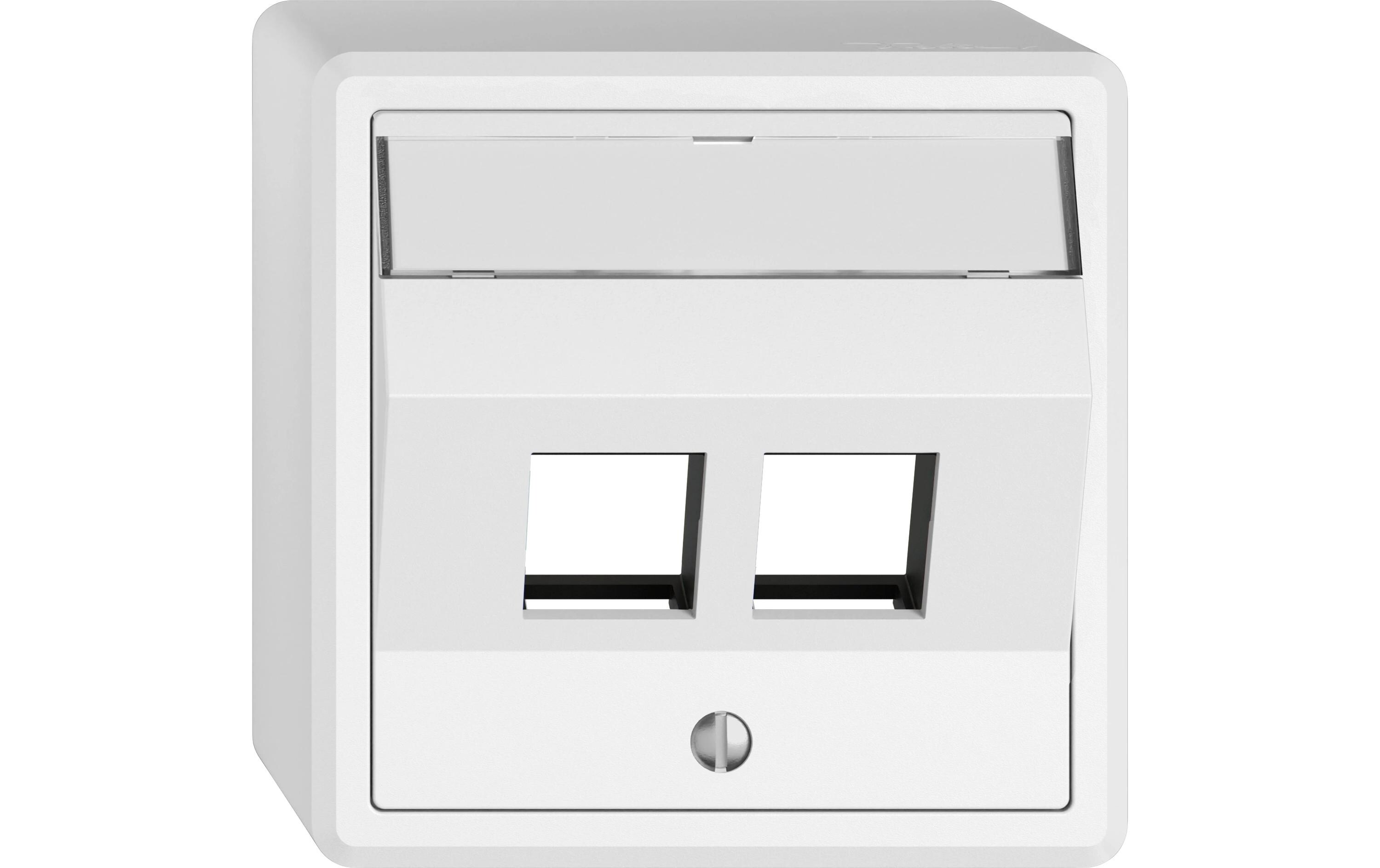 AP-Montageset Keystone, WeissMontageset für 2 x RJ45 Modul