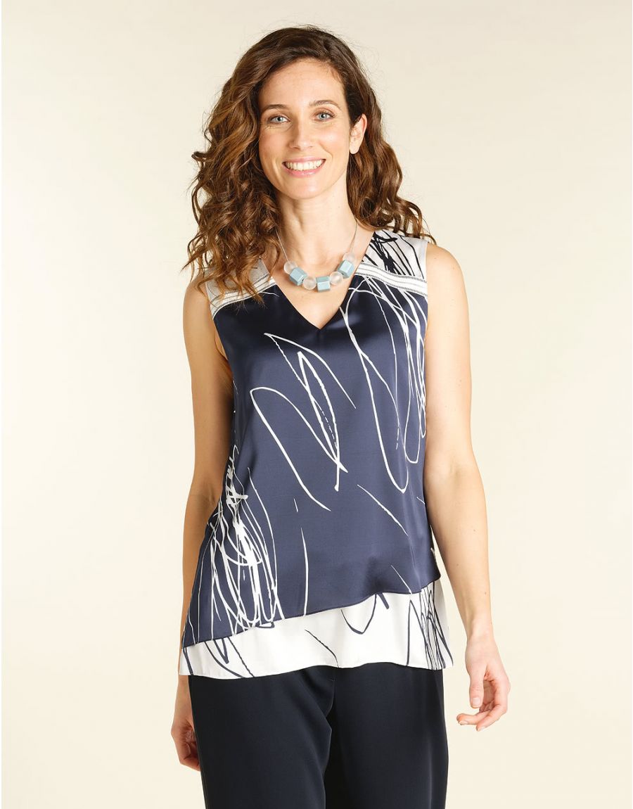 Top bleu marine chic