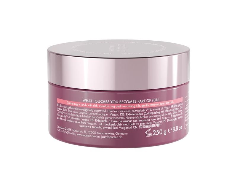 Jean & Len Peeling Body Sugar Scrub Peony & Lychee 250 g Natürliches Zuckerpeeling für den Körper