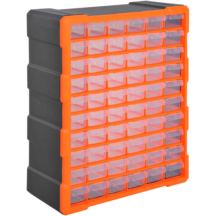 DURHAND Kleinteilemagazin mit 60 Fächer orange