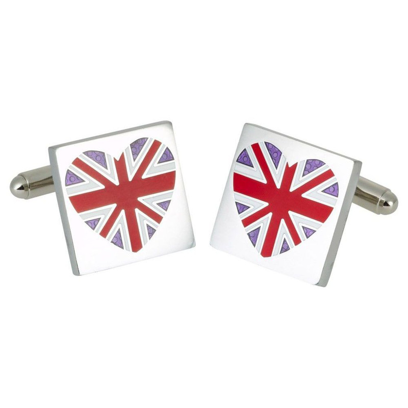 Boutons de manchette, Red union jack heart, GB Collection